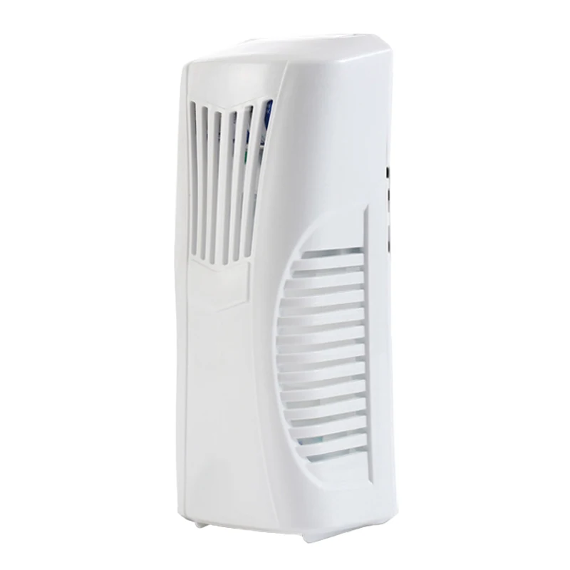 

Wall mounted battery operated Automatic perfume fragrance fan type non aerosol dispenser, White