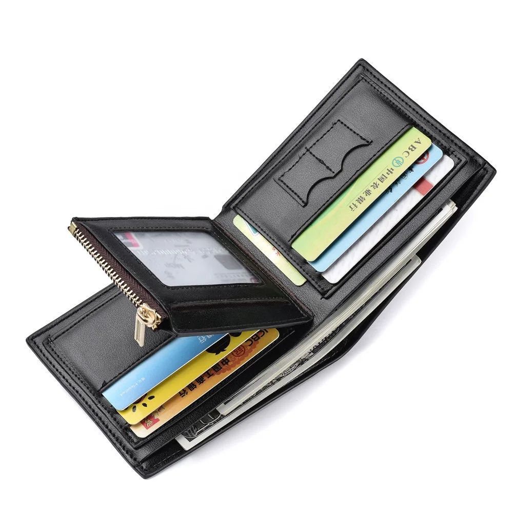 

2020 Fashion Men Pu Leather Wallets Slim High Quality Soft Leather Men Short Business Card Deabolar Wallet
