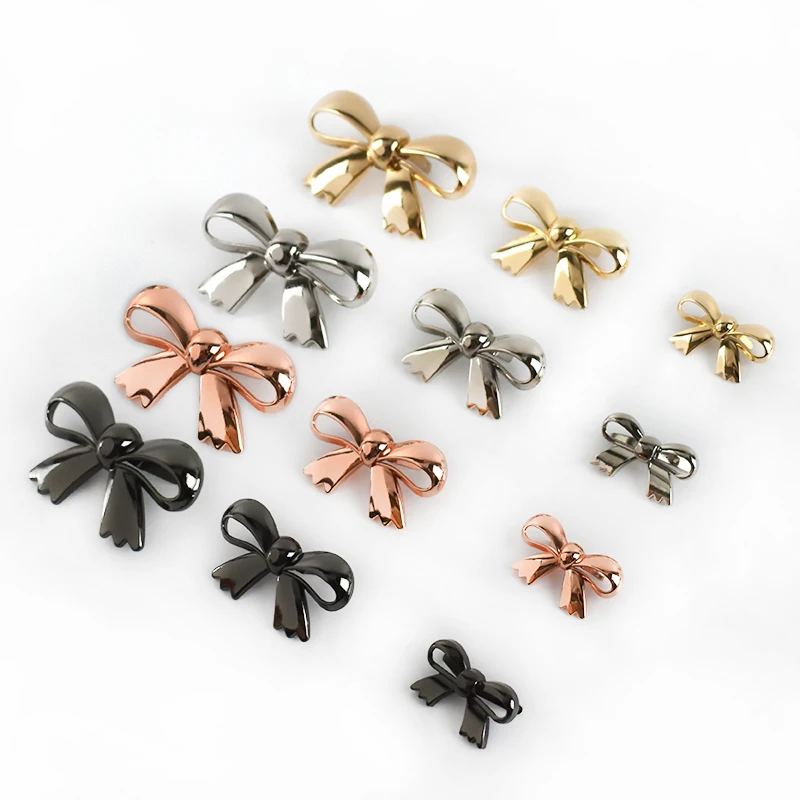 

Meetee BF327 Bow-knot Buckle Hardware Decoration Accessories Alloy Bowknot Shoes Buckles DIY Leather Handbag Sewing Decor, Gold/gunblack/rose gold/s