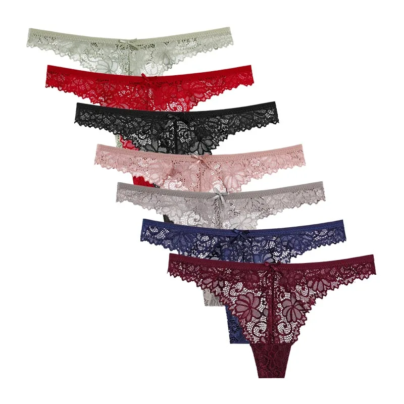 

Full Lace Transparent Sexy Low Rise Women's G String Thong Panties, 7 colors