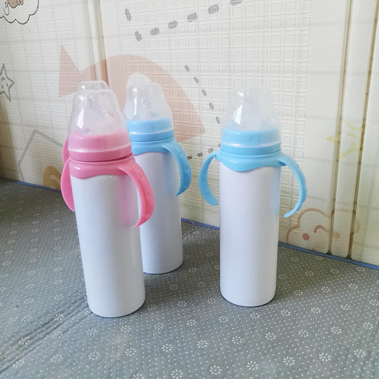 

8oz Water bottles Kids sippy bottles blanks stainless steel vacuum insulated Sublimation tumblers with colorful lid