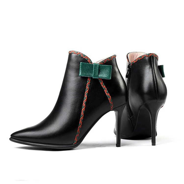 

Thin heel female ankle boot middle heel boot for lady genuine leather boot for woman, Any color