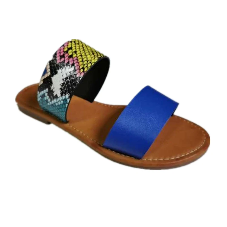 

2021 new arrivals ladies fashion pu leather pvc leopard printed beach casual flat slippers sandals shoes for women wholesale