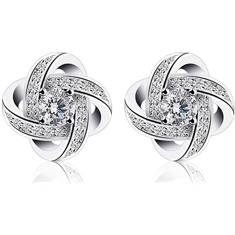 

Wholesale 925 Sterling Silver Earrings for Women fashion earrings gemini Clover Earrings, Picture