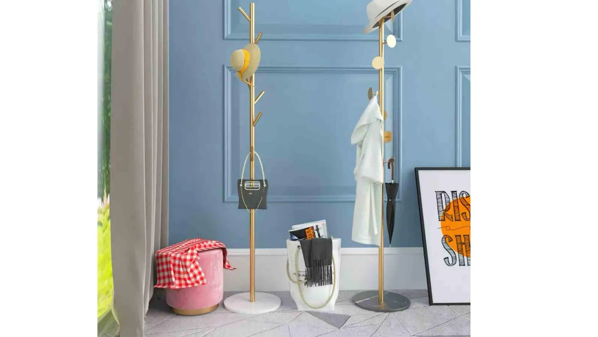 Clothing Use Gold Metal Garment Coat Rack Jacket Hanger Clothes Hanging