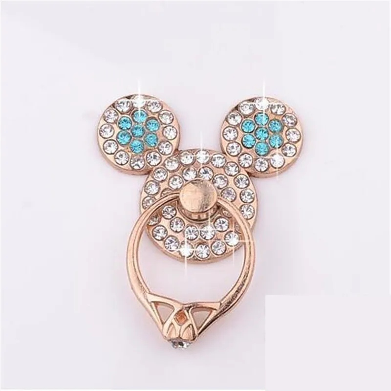 

UVR Colorful Mouse Metal Finger Ring Diamond Mobile Phone Holder Stand For phone 11 All Smartphone Mount