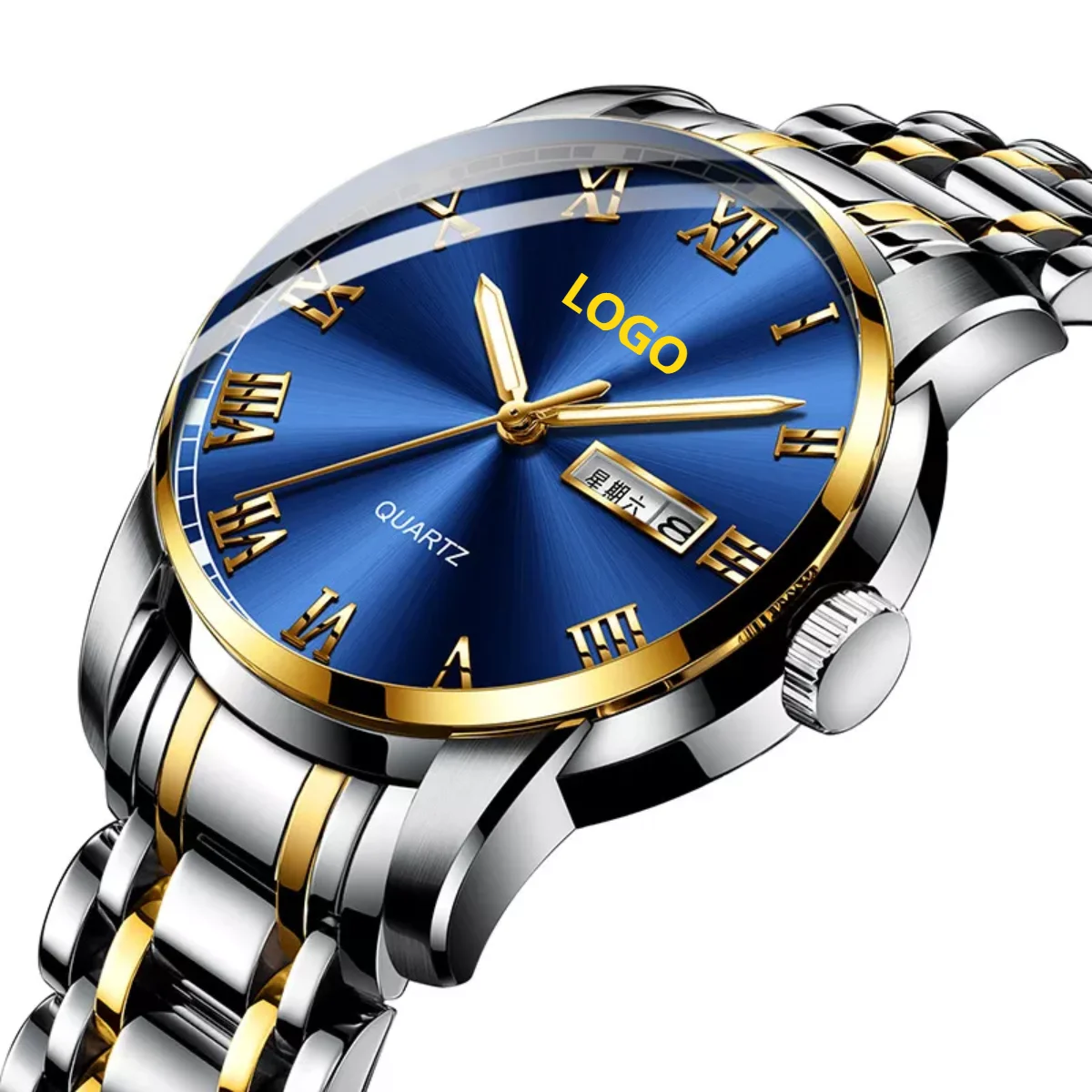 

Wholesale Stainless Steel Luxury Waterproof Wristwatch Oem Brand Hands Watches Custom Logo Men Quartz Wrist Watch, As pictures