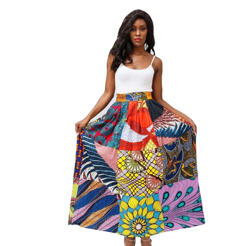 

Batik Style Ankara Printing Stylish African Women Skirt High Waist Casual Women Clothing Good Quality, Picture