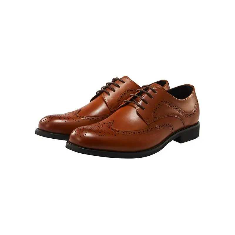 

Men's Leather Business Elegant Style Textile Top Quality Formal Top layer leather shoes