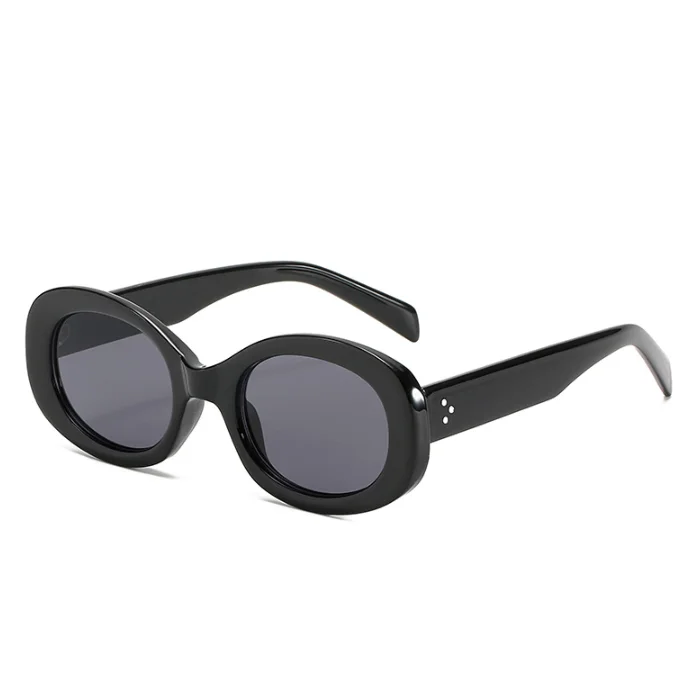 

2021 Newest vintage oval sunglasses custom logo retro small frame sunglasses fashion rivet oval sunglasses