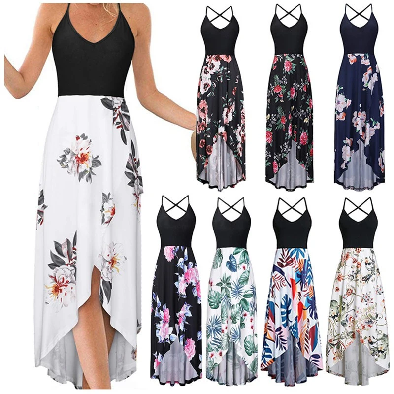 

Drop Shipping Women Plus Size Summer Sleeveless Irregular Maxi Dress Elegant Dresses For Women, Shown