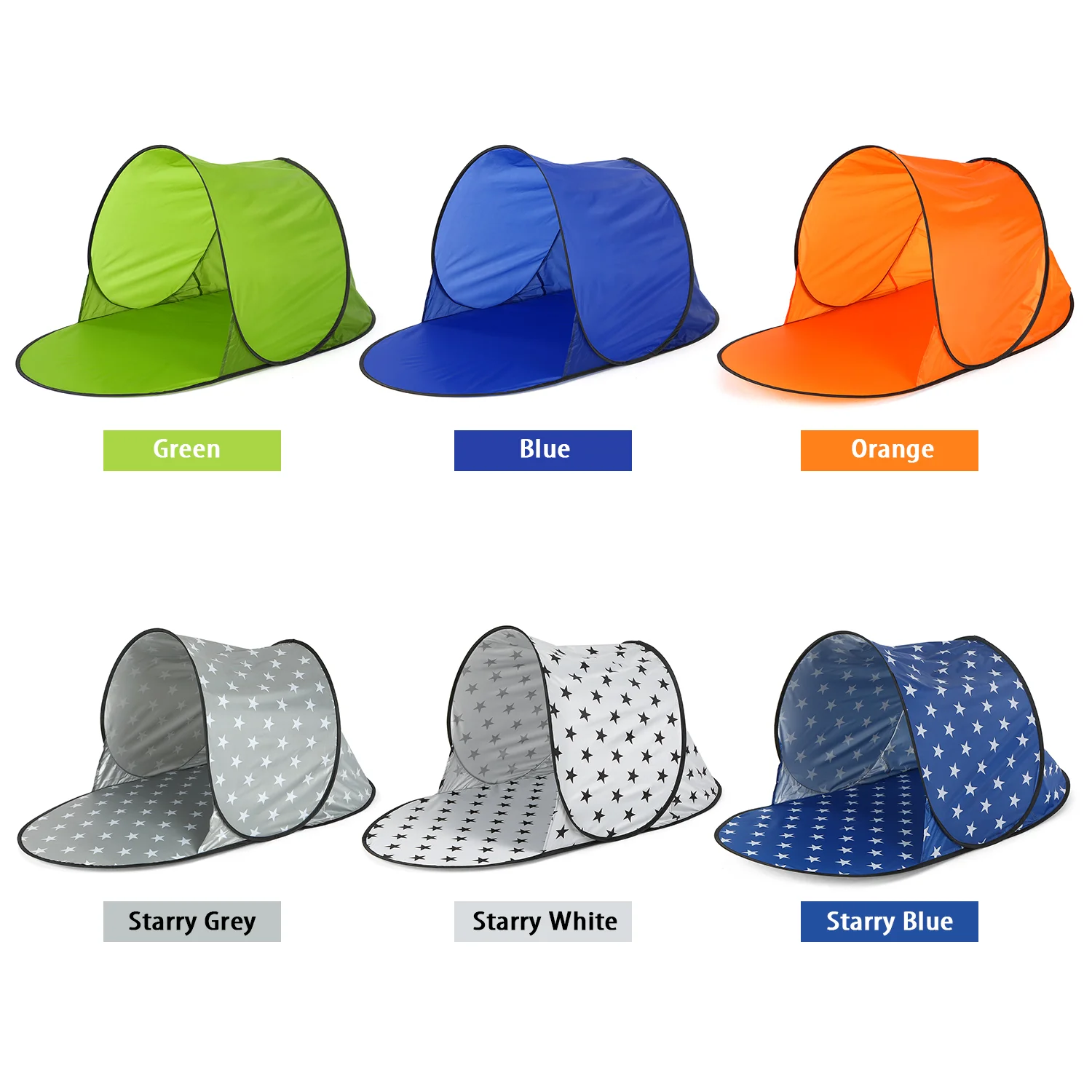 

Beach Tent Pop-up Tent Summer Sea Sun Shelters Garden Outdoor Camping Water-resistant Tent, Polychromatic