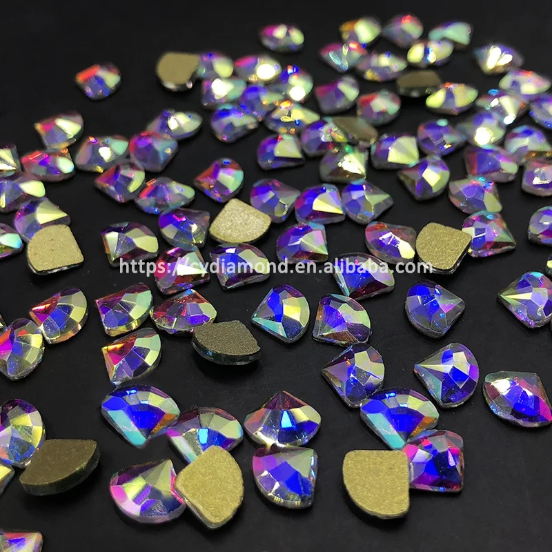 

Wholesale K9 Quality Gold Bottom Flatback Glass Rhinestones for Nail Art Decorations