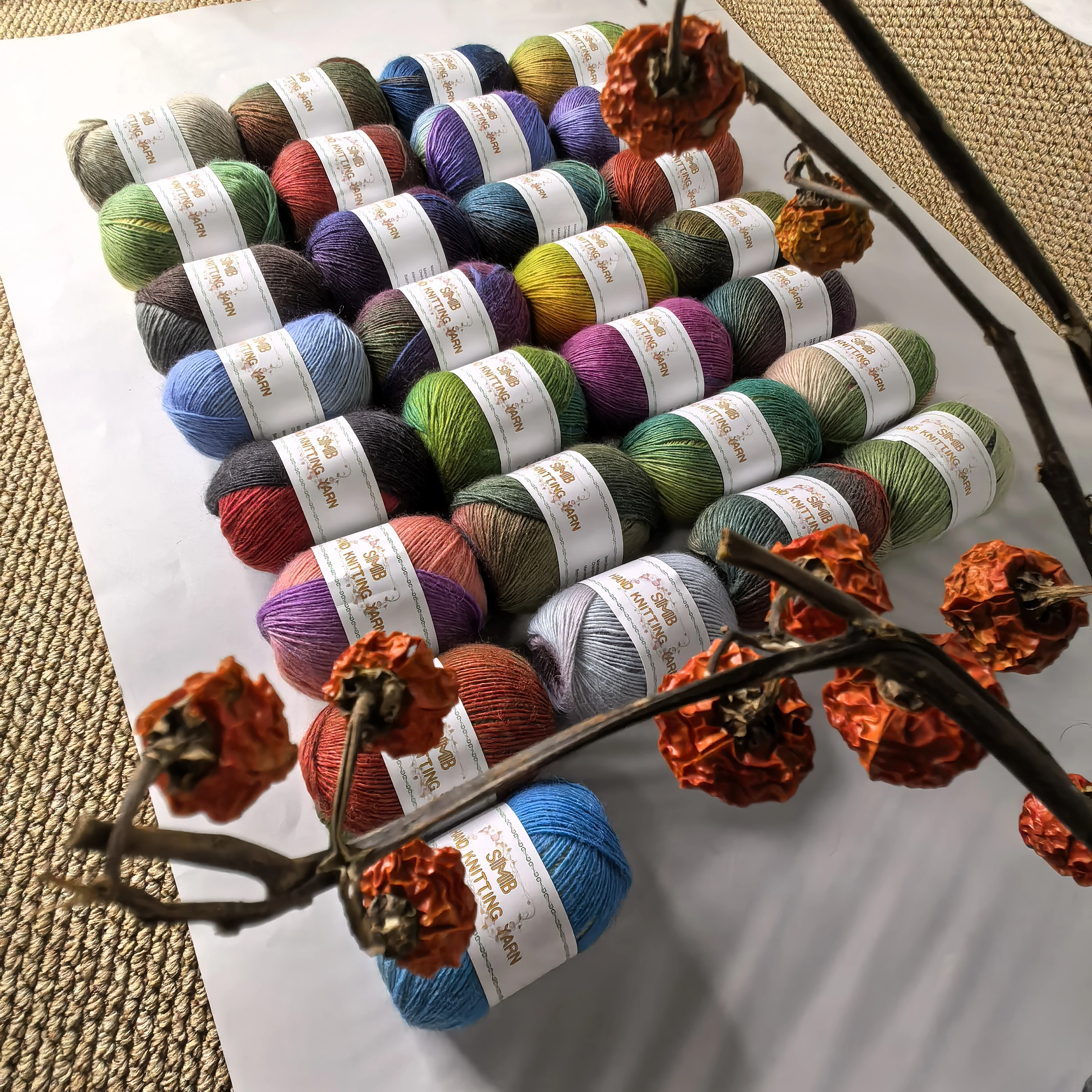Manufacturer Multicolor 100% Wool Lana Roving Yarn for DIY Crochet Weave Sweater