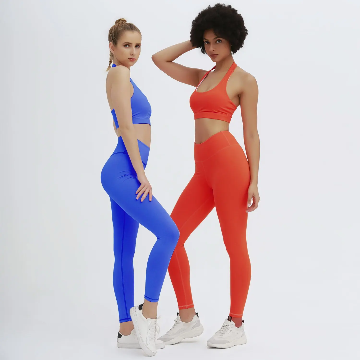 

2021 Sportswear Women Tight High Waist Yoga Wear Pants Sports Seamless Suit Bra Legging Set Workout Wear, As picture