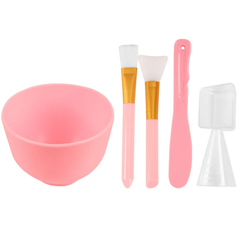 

DIY Plastic Facial Mixing Bowl Set Cosmetic Mask Face Mask Bowl And Brush Spatula, Pink