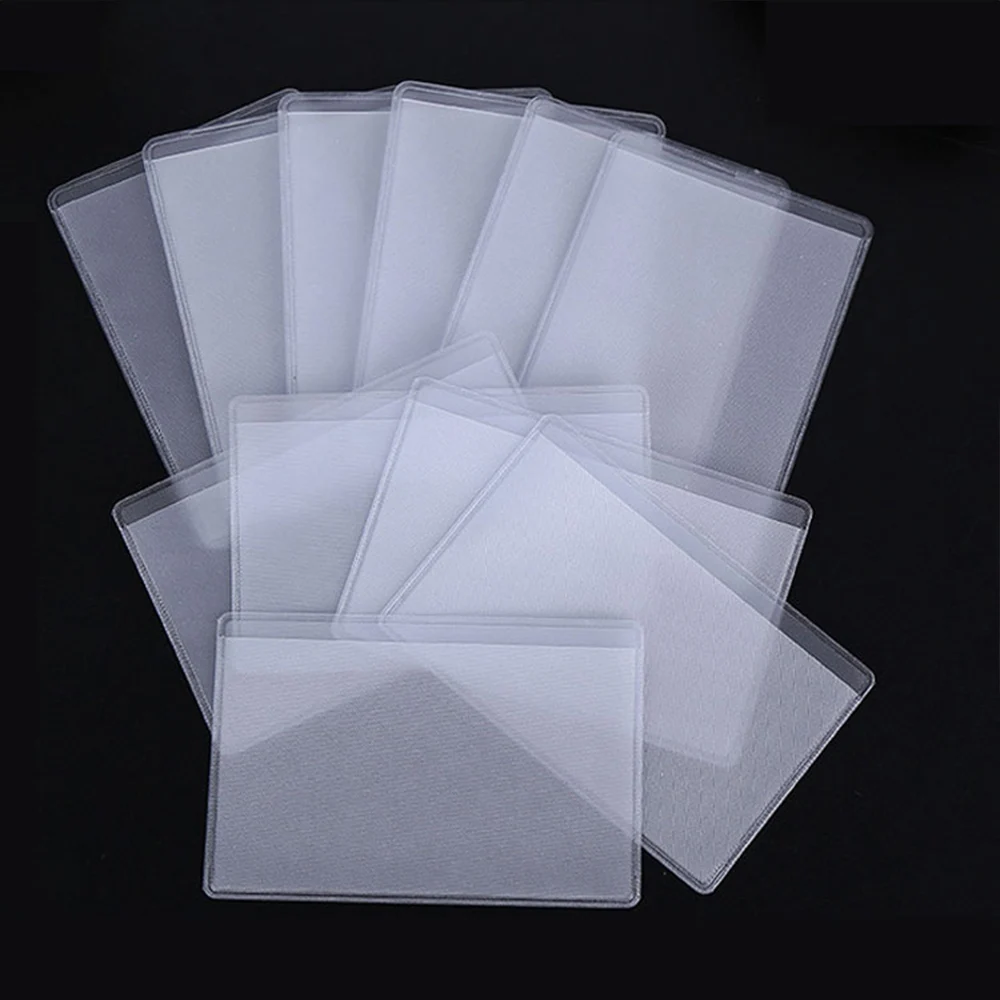 

Waterproof Transparent PVC Card Cover Plastic Cardholder Case Protect Cards Student Cardholder Bit Bank Id Card Cover