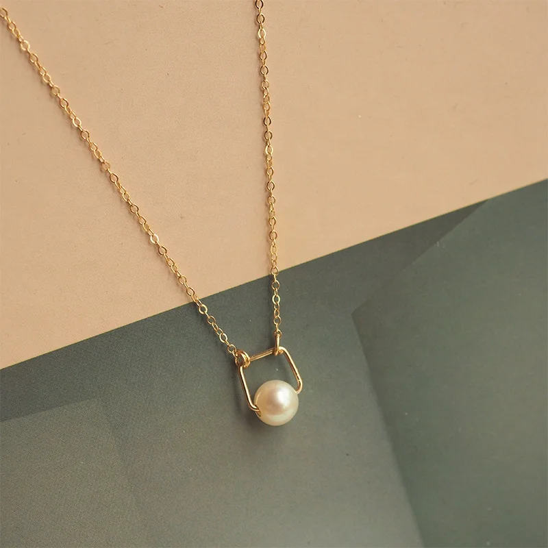 

2021 hot selling womens OL 18k gold plated pearl pendant necklace jwellery