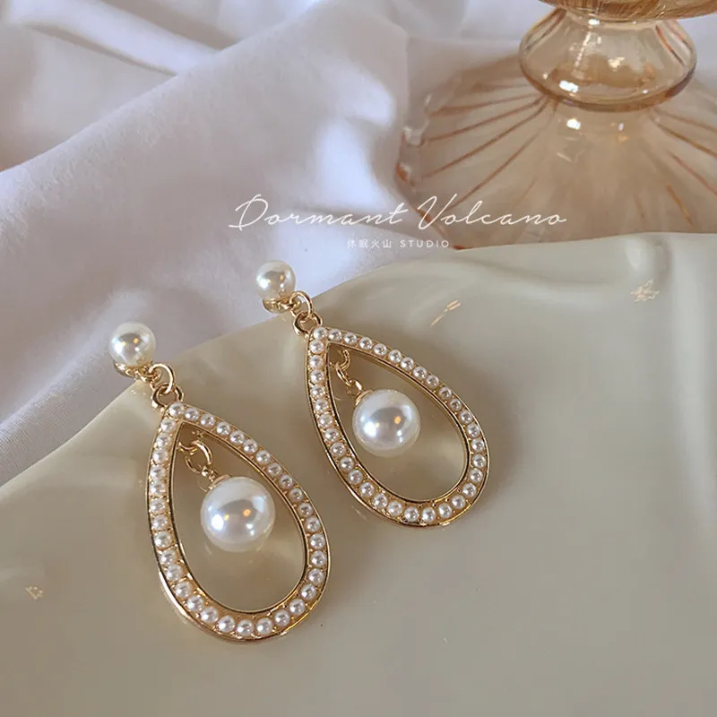 

Wedding 925 Needle Baroque Pearl Earrings Women Wedding Jewelry Natural Freshwater Pearl Waterdrop Drop Earrings