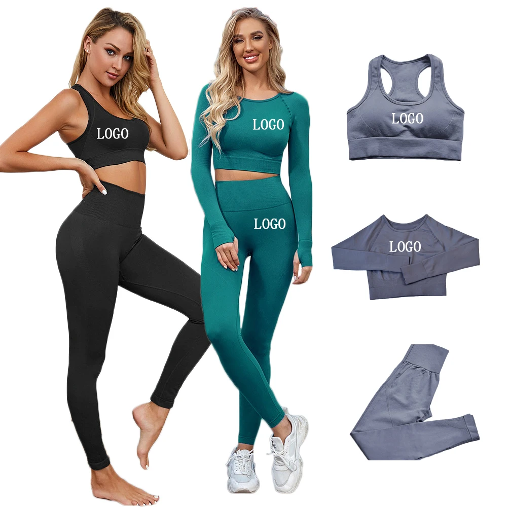 Apparel Stock Womens 3 Piece Outfit Crop Top and Bra Bottom Leggings Sets Seamless Yoga Gym Activewear Set
Apparel Stock Womens 3 Piece Outfit Crop Top and Bra Bottom Leggings Sets Seamless Yoga Gym Activewear Set