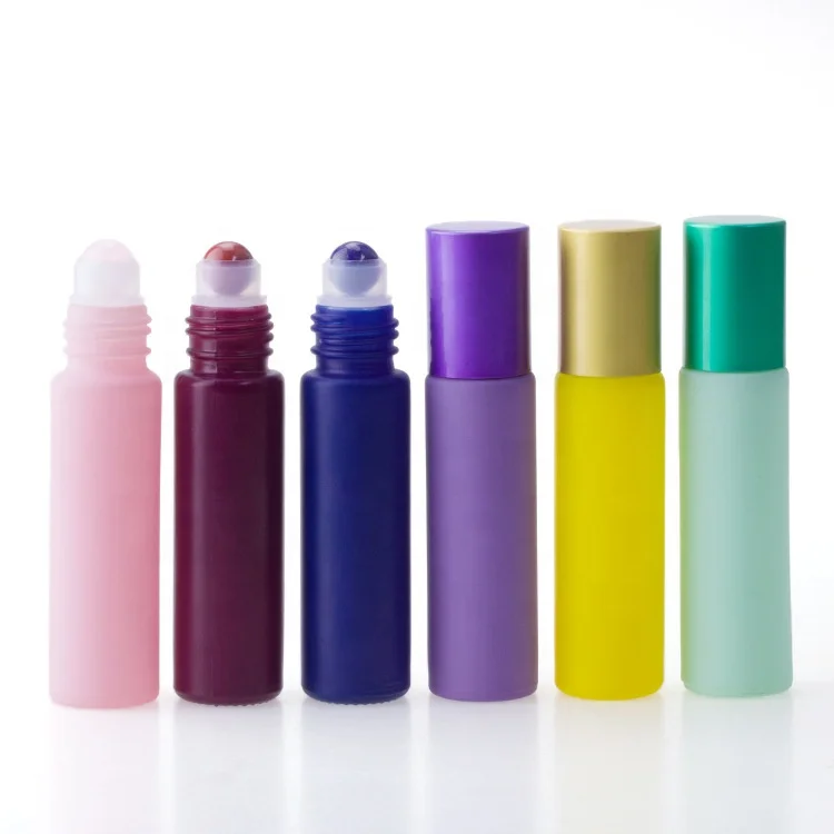 

Rainbow color 10ml essential oil or roll on perfume glass roller manufacture bottle