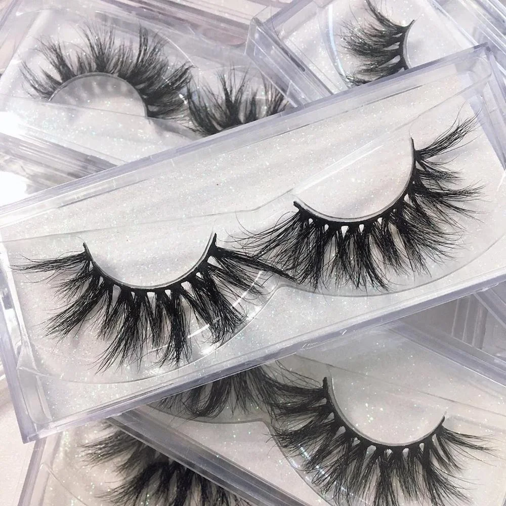 

New hot sale super long fluffy 5d 25mm lashes cruelty free 100% real 3d mink eyelashes, Natural black