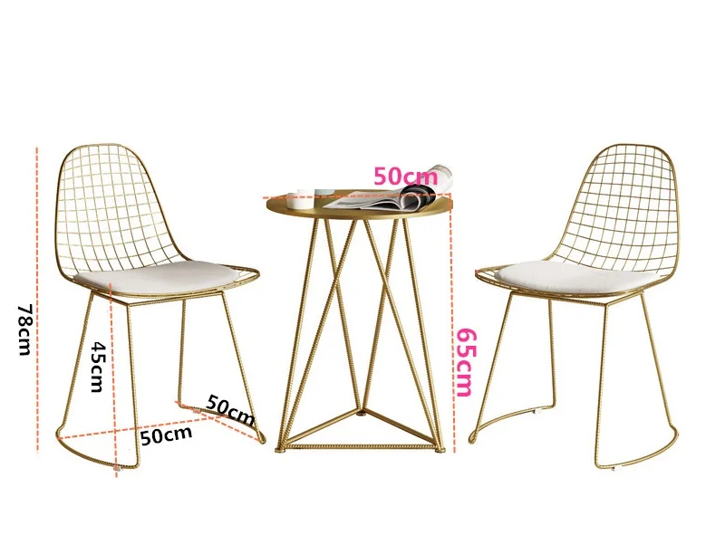 Chinese Furniture Standard Size Iron Wire Golden Black White Leisure Chair For Living Room Sets