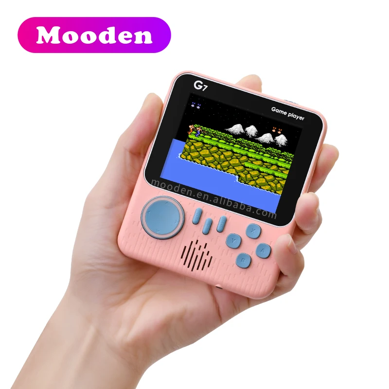 

G7 Super thin Handheld Game Player 3.5 Inch Retro Game Console Built in 600 Classic Portable Games Console For Nes Child Gift, Pink/ blue /green/ gray