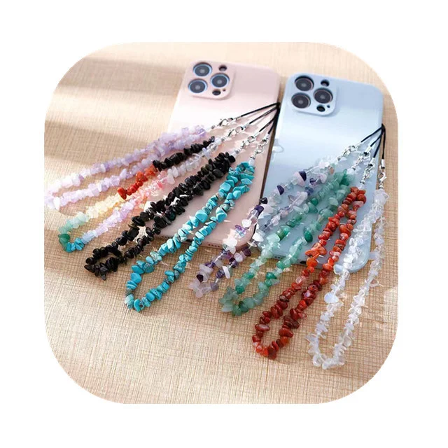 

New arrivals crystals gravels healing gemstone accessories natur colorful mixed quartz crystal chips phone key chains for gift