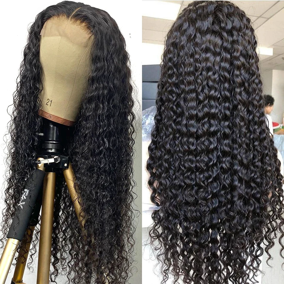 

2022 ADDICTIVE cuticle aligned 100% human hair wigs lace front deep wave curly lace closure lace front closure wig