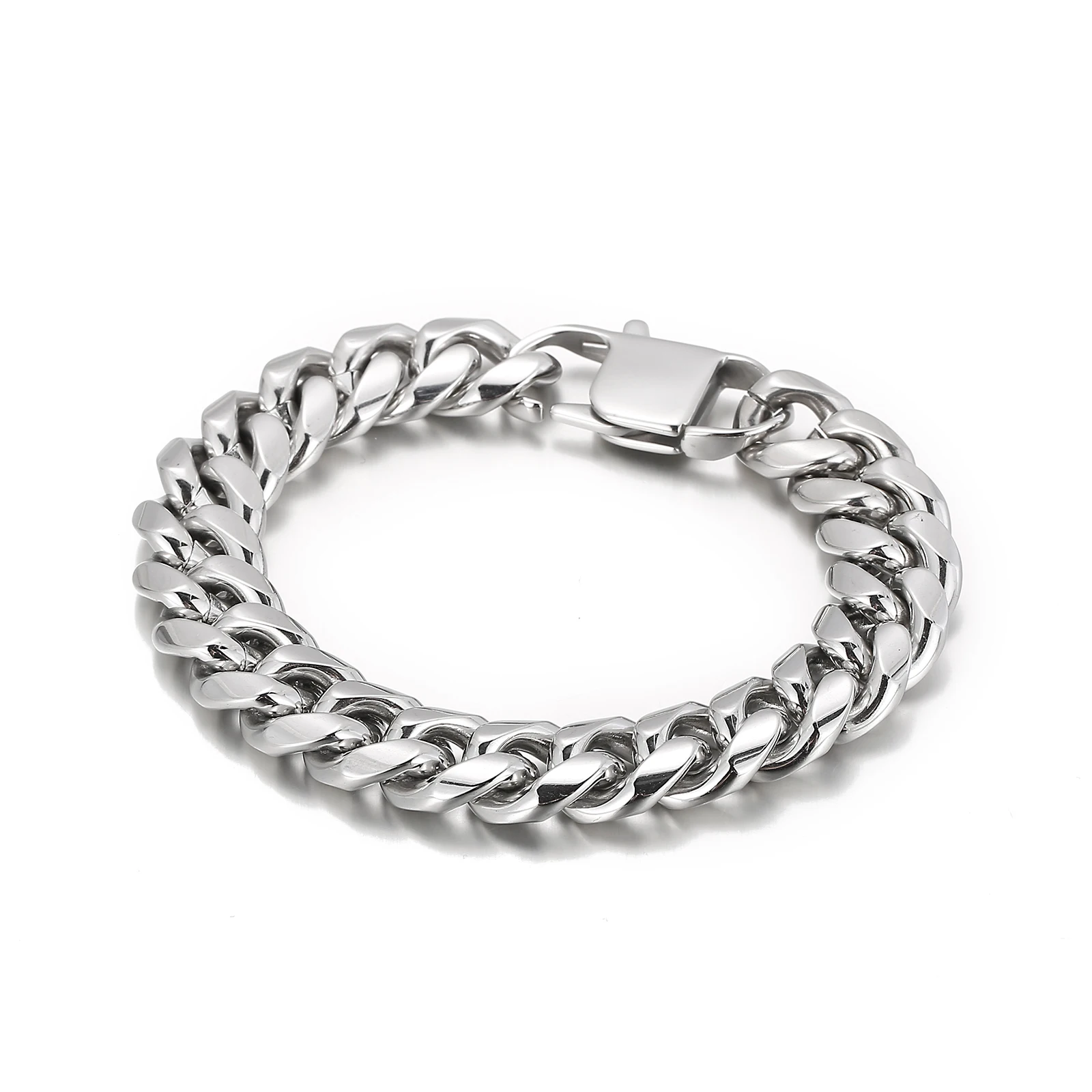 

KALEN Wholesale Fashion Custom Logo Cuban Bracelets Bangles Men Stainless Steel Jewelry Bracelet
