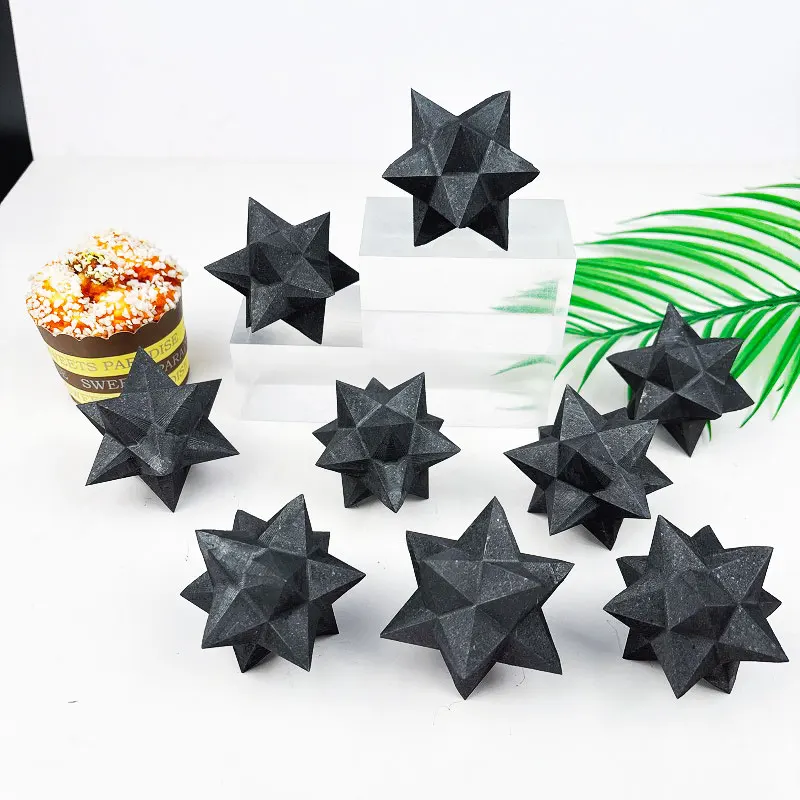 Spiritual Products Crystals Healing Stones Carving Shungite Merkaba Star for Meditation