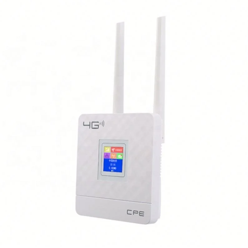

Wireless CPE 4G Wifi Router Portable Gateway FDD TDD LTE WCDMA GSM Global Unlock External Antennas SIM Card Slot WAN/LAN Port, White black