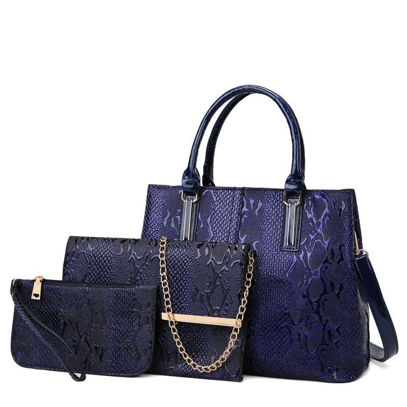 

3 piece set fashion ladies wholesale handbags women pu leather Top-Handle classical handbag