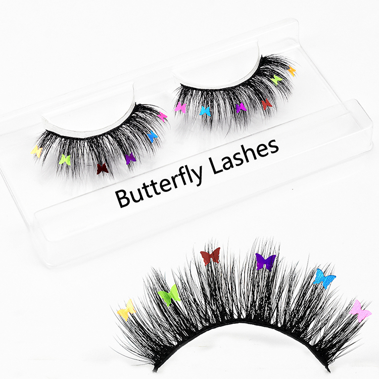 

China Wholesale 2021 New Glitter Decorated Butterflies Lashes