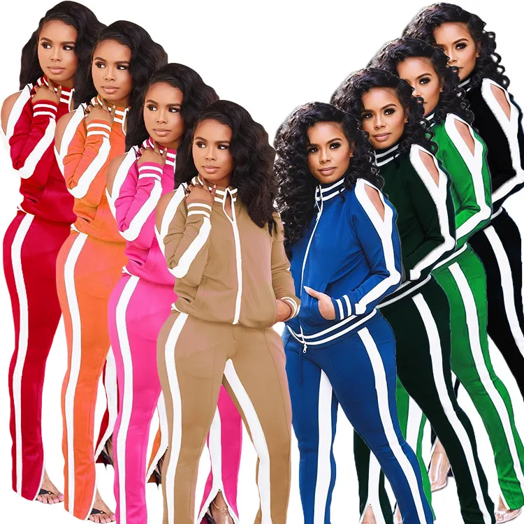 

9S4U 2020 wholesale New arrival Fall Clothing woman outfit womens two piece set wide leg sweatpants two piece set women clothing, Customized color
