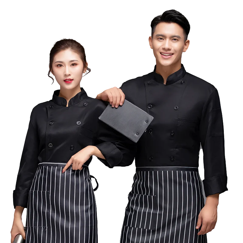 

Fashion Long sleeve restaurant & bar uniforms cooking suit chef jacket for hotel and restaurants Chef Clothing Uniform