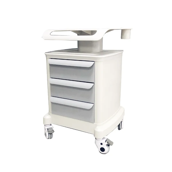 

HIFU beauty machine case trolley table cart with drawer, White+grey