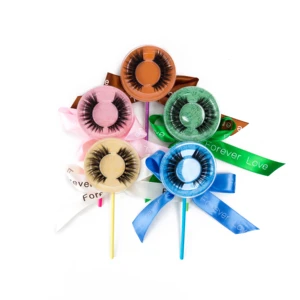 Create your own eyelash Lollipop packaging 100% new 3d/5d mink fake eyelashes wholesale private Label 2