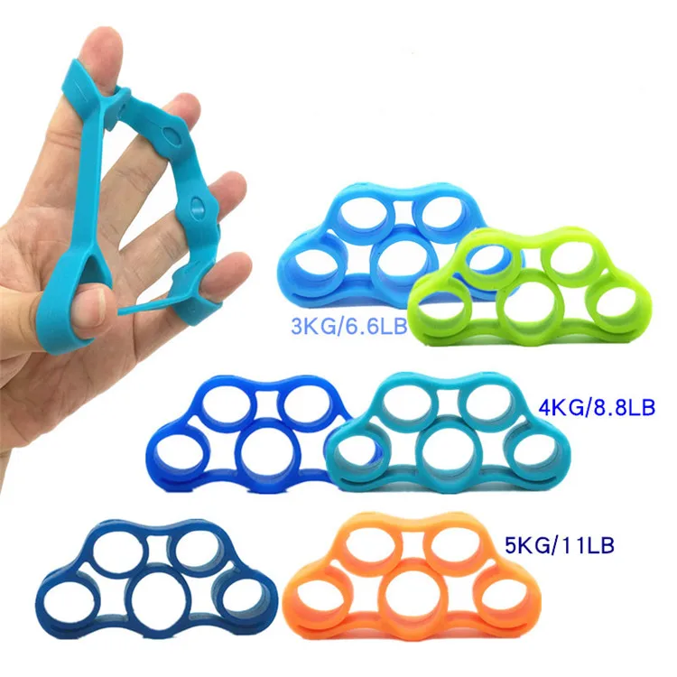 

Silicone finger exercise resistance bands hand grip exerciser finger stretcher, Blue,green,orange or customize pantone color