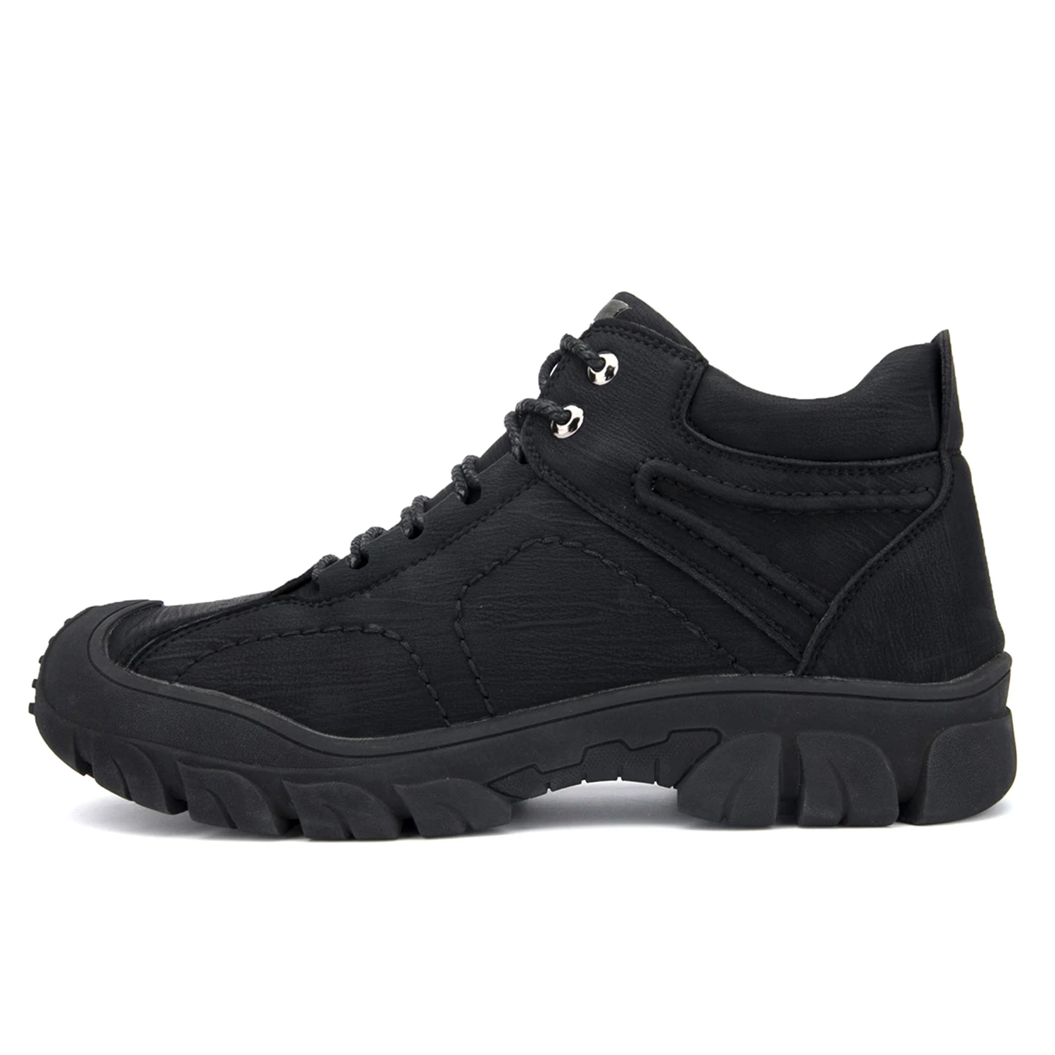 

Winter labour protection shoes men steel toes prevent-smashing puncture proof thermal waterproof work safety boots, Black, grey