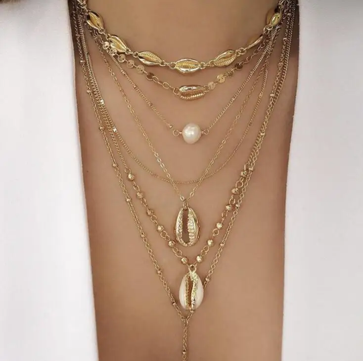 

Fashion gold plated layered necklace For Women wholesale N98041, Picture
