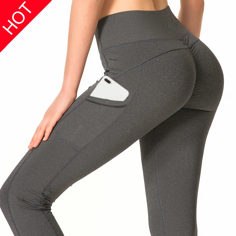 New Custom logo Yoga Pants with phone Pockets Workout Pants fitness tight sexy Yoga Leggings for Women