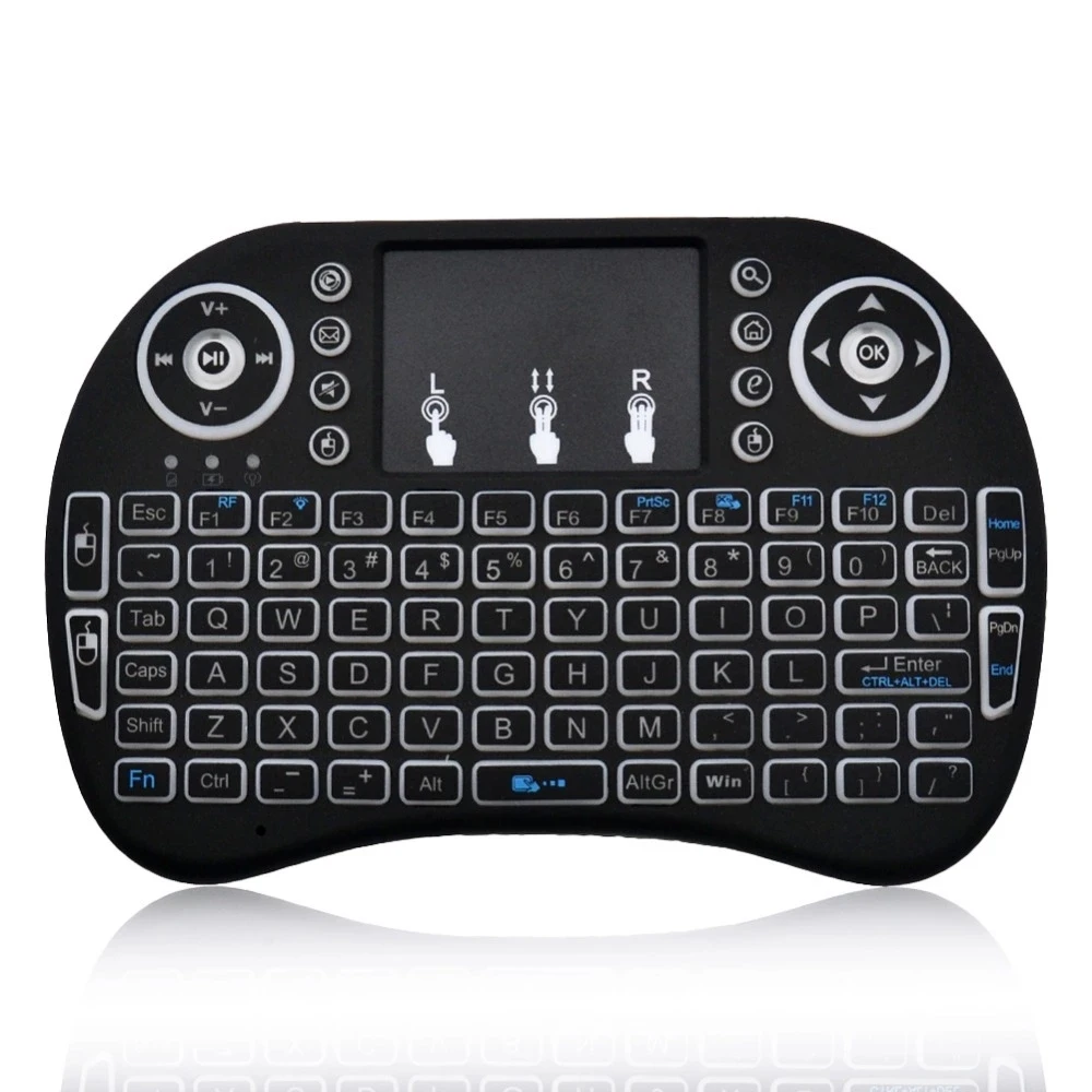 
Hot Sale Cheap Backlit 2.4GHz wireless touchpad with 3 color i8 mini keyboards for Smart TV Android Box 