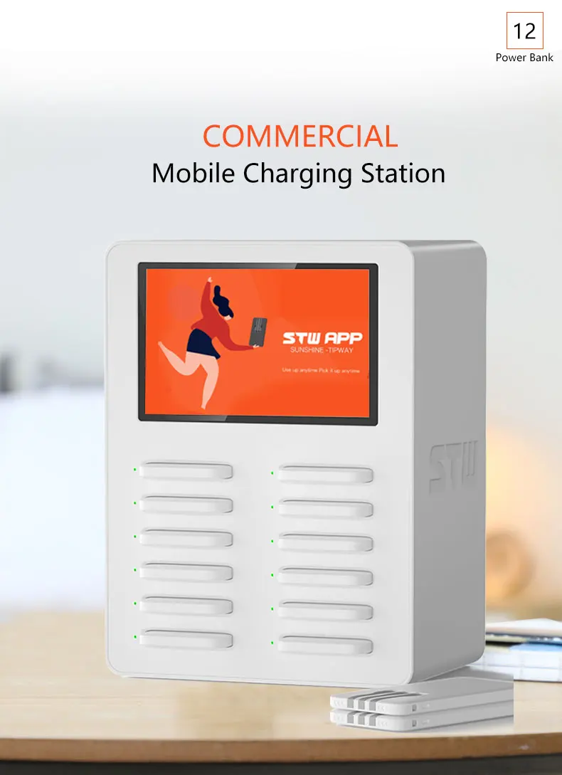 New Products Mobile Charger Powerbank Restaurant Sharing Power Bank Station 12 Slots 5000mAh - ANKUX.COM