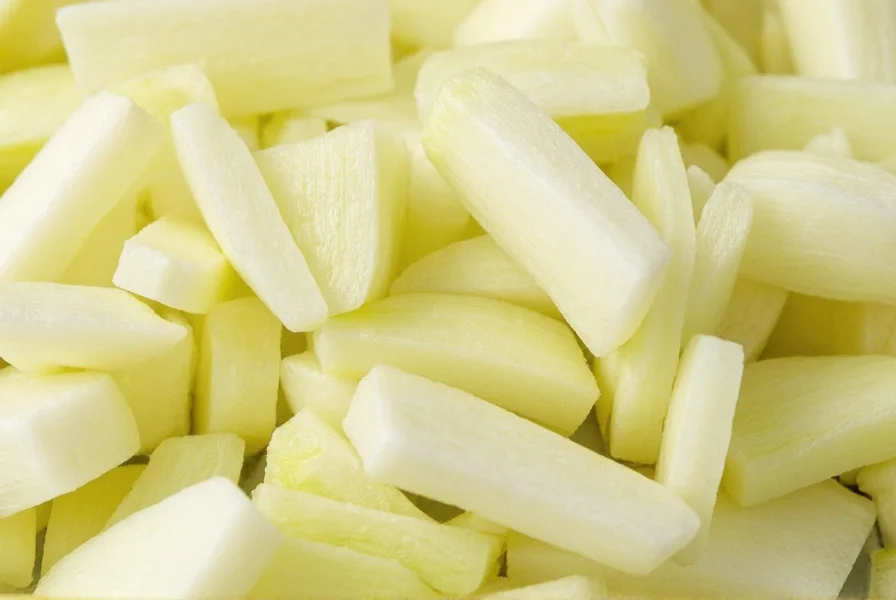 Close-up of perfectly diced fennel bulb pieces in various sizes for different cooking applications