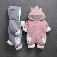 

New Baby costume rompers clothes cold winter boy girl thicken jumpsuit warm comfortable baby hooded bodysuit romper