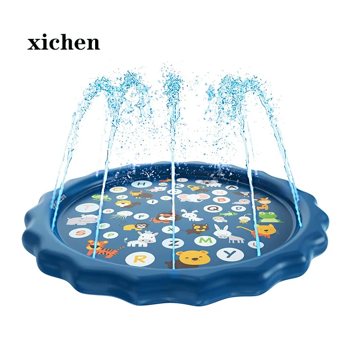 

2020 amazon summer Kids Sprinklers Water Splash Pad Wading Toy MatInteresting Inflatable Outdoor Swimming Pool, Blue