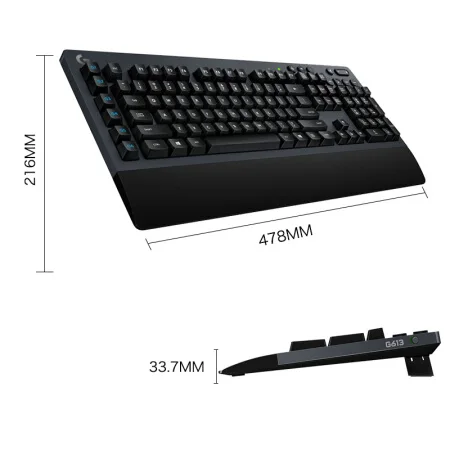 

Logitech G613 LIGHTSPEED Mechanical Dual Mode Gaming Keyboard Wireless Keyboard, Black color