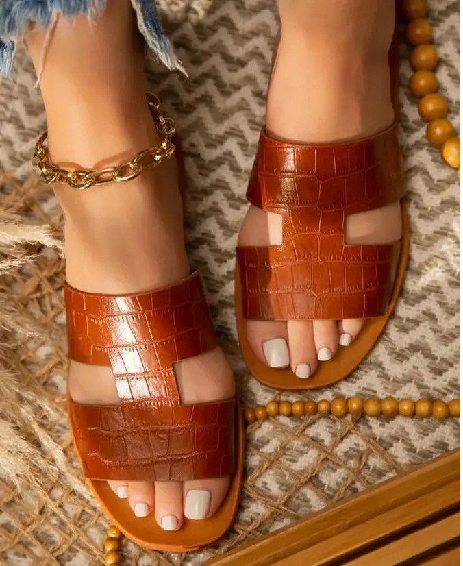 

SD-243 fashion solid color PU leather cross strap slipper for women summer beach sandals wholesale custom ladies sandals, Picture show , squine colors